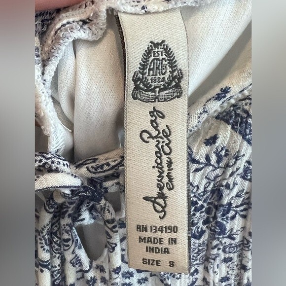 American Rag Dress Bandana Dress Spaghetti strap blue & white Size Small - Picture 4 of 9